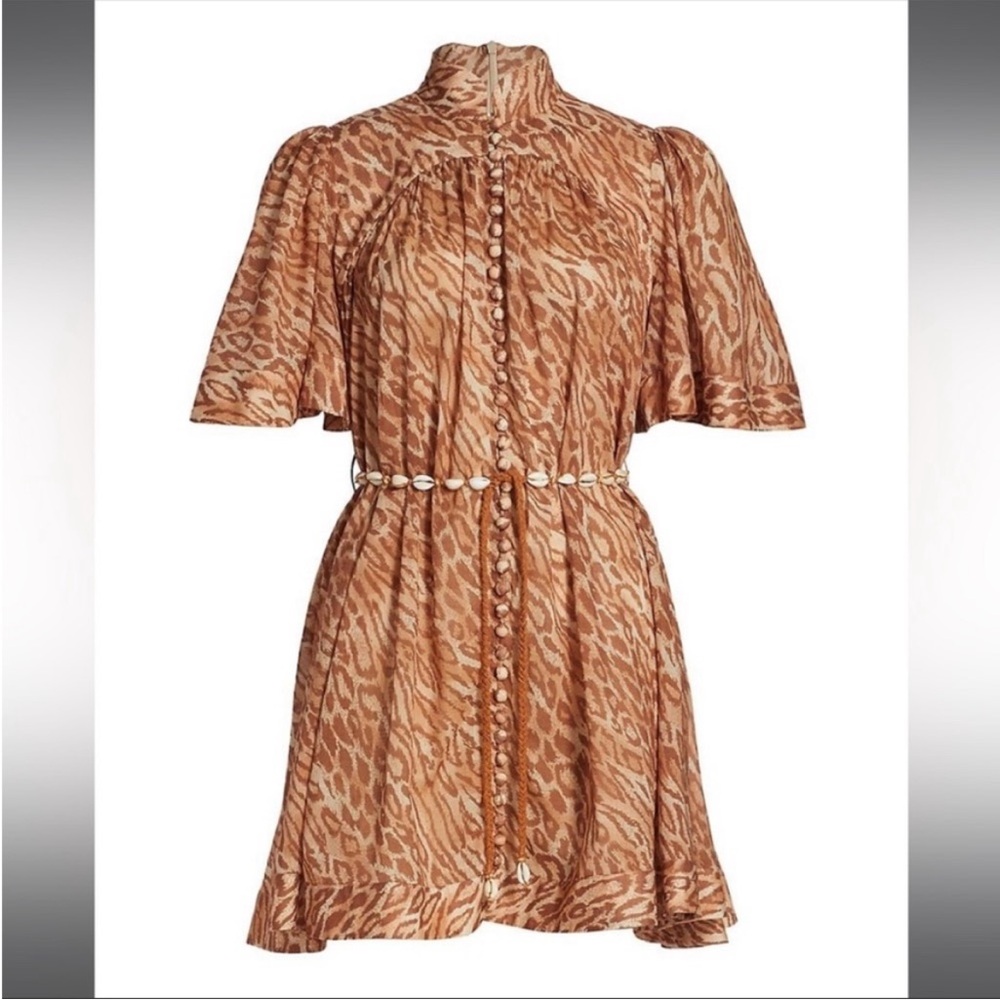 Zimmerman Leopard Print Button-Down Dress